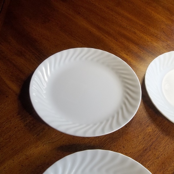 4  Corelle White Swirl AKA Enhancement 10 1/4" - Picture 3 of 5